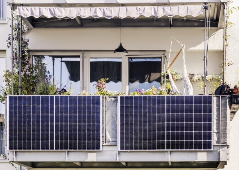 Zonnepanelen op balkon