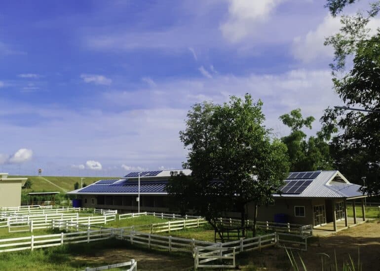Zonnepanelen op boerenschuur