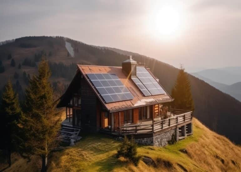 Zonnepanelen op chalet